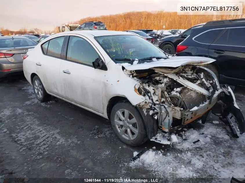 3N1CN7AP7EL817756 2014 Nissan Versa 1.6 S/1.6 Sl/1.6 Sv