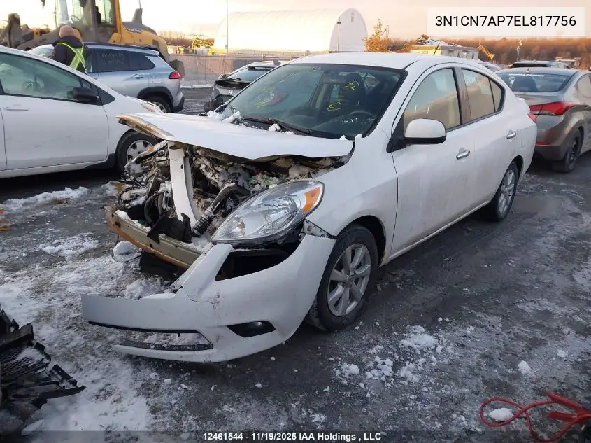 3N1CN7AP7EL817756 2014 Nissan Versa 1.6 S/1.6 Sl/1.6 Sv