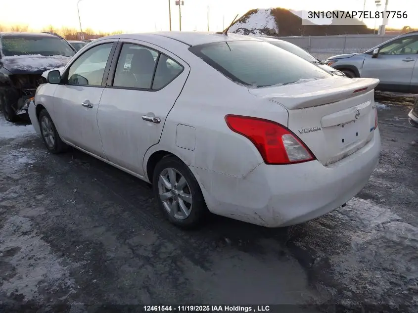 3N1CN7AP7EL817756 2014 Nissan Versa 1.6 S/1.6 Sl/1.6 Sv