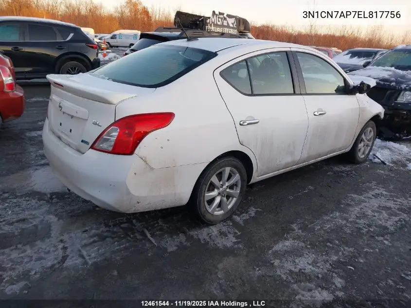 3N1CN7AP7EL817756 2014 Nissan Versa 1.6 S/1.6 Sl/1.6 Sv