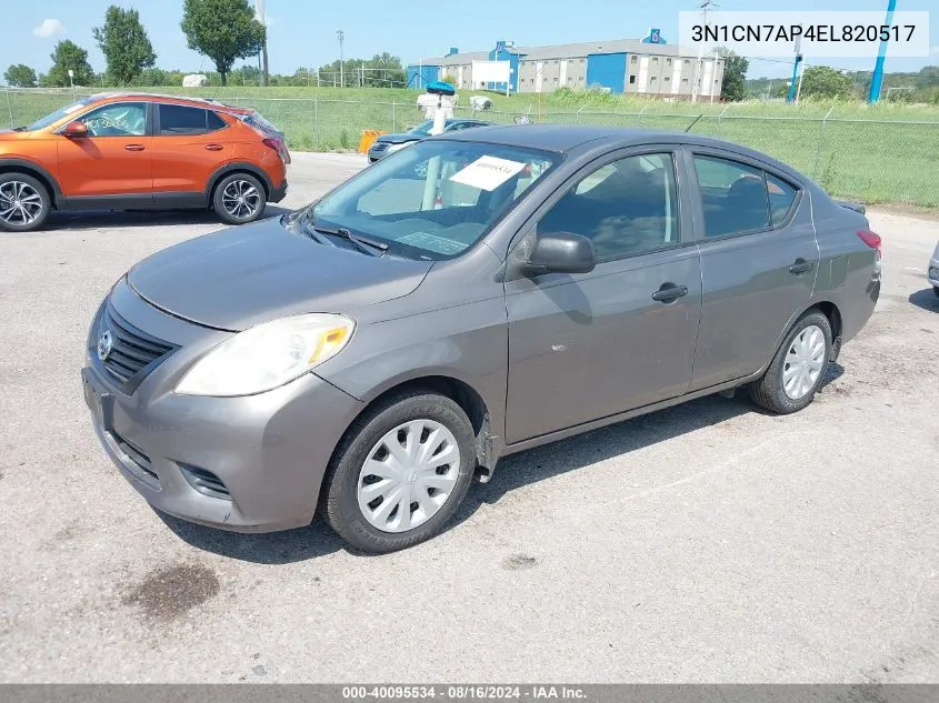 3N1CN7AP4EL820517 2014 Nissan Versa 1.6 S+