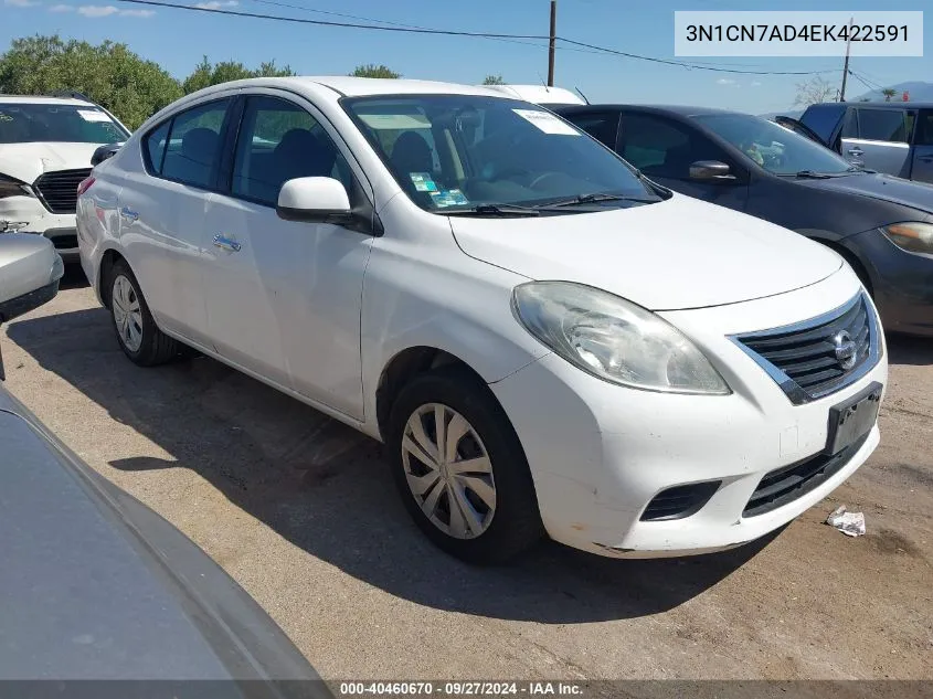 2014 Nissan Versa S/S Plus/Sv/Sl VIN: 3N1CN7AD4EK422591 Lot: 40460670