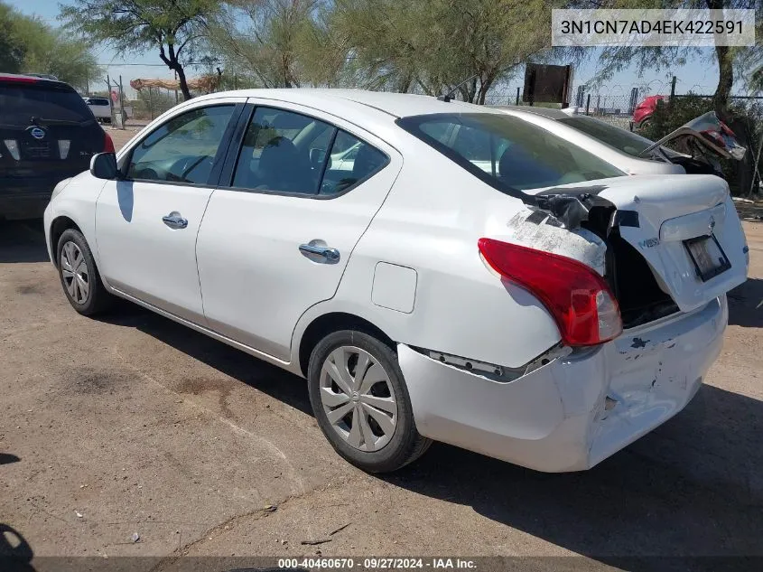 2014 Nissan Versa S/S Plus/Sv/Sl VIN: 3N1CN7AD4EK422591 Lot: 40460670