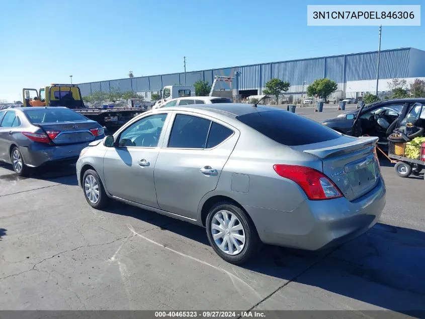 3N1CN7AP0EL846306 2014 Nissan Versa 1.6 S