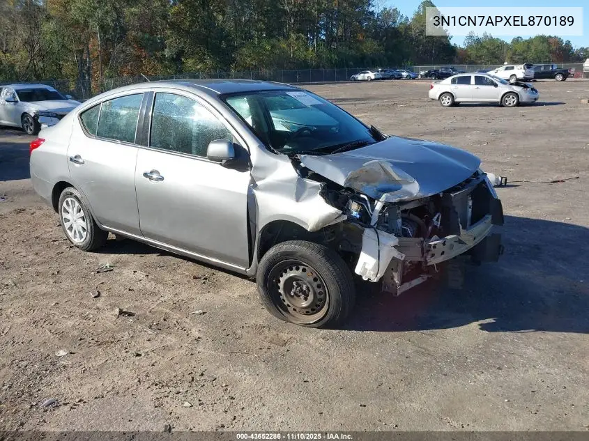 3N1CN7APXEL870189 2014 Nissan Versa 1.6 Sv