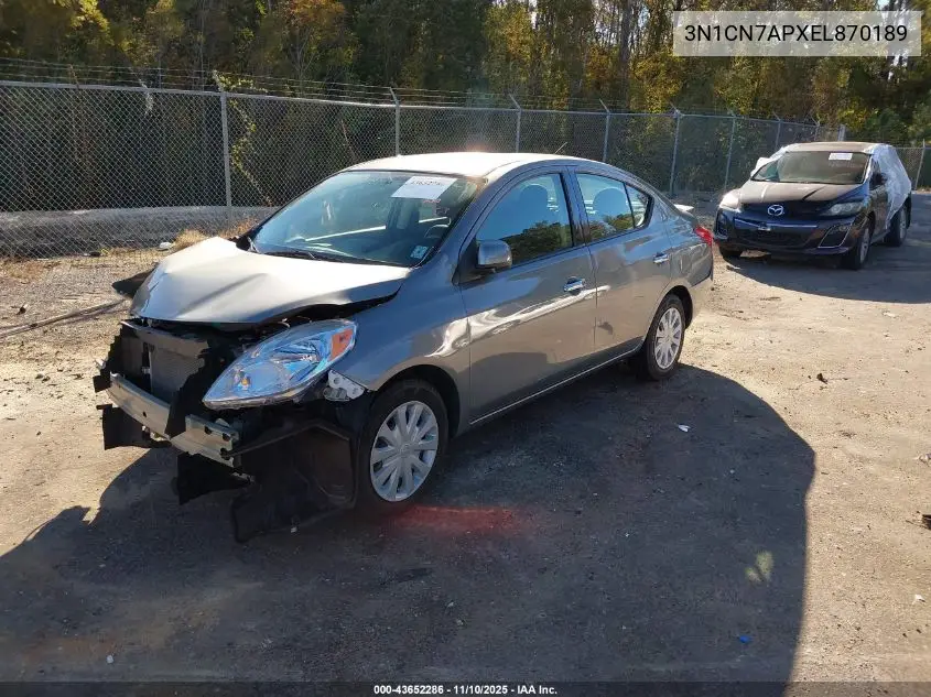 3N1CN7APXEL870189 2014 Nissan Versa 1.6 Sv
