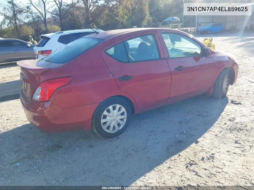 3N1CN7AP4EL859625 2014 Nissan Versa 1.6 S+