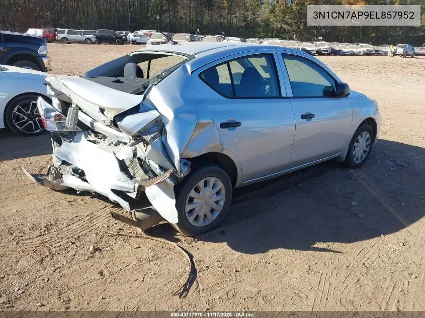 3N1CN7AP9EL857952 2014 Nissan Versa 1.6 S+