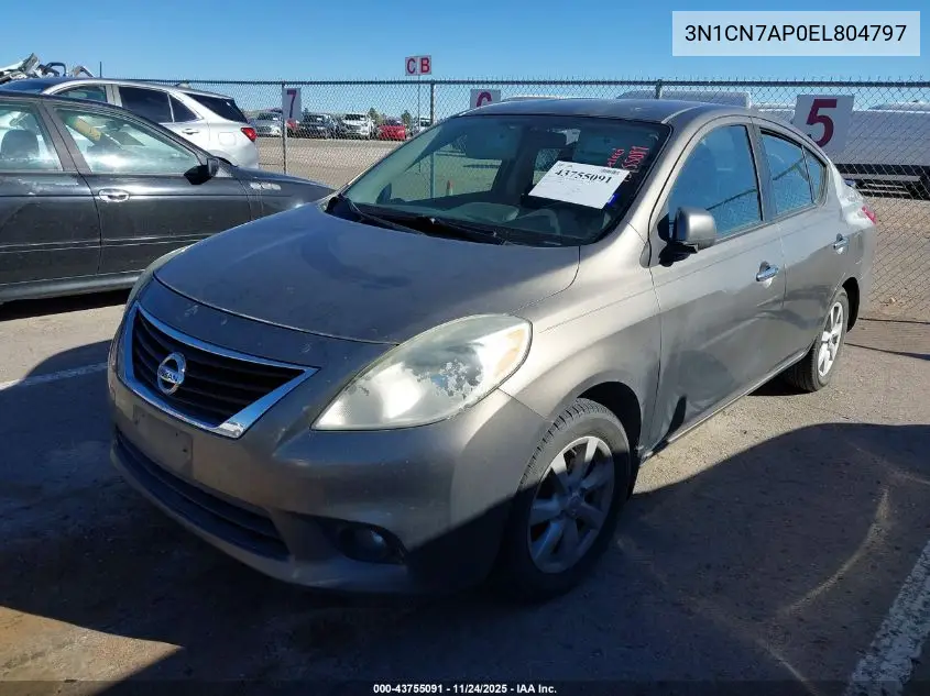 3N1CN7AP0EL804797 2014 Nissan Versa 1.6 Sv