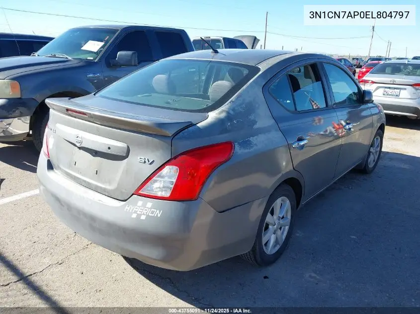 3N1CN7AP0EL804797 2014 Nissan Versa 1.6 Sv