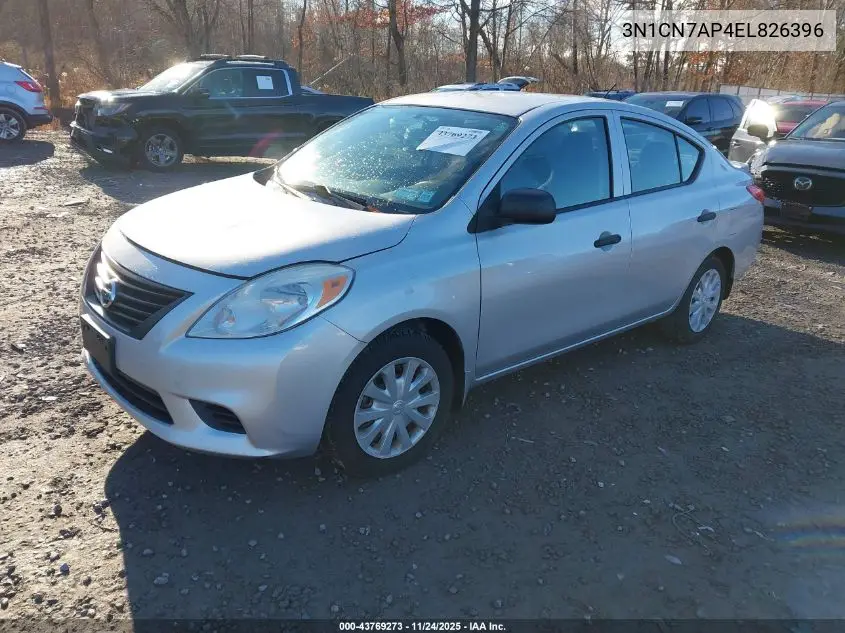 3N1CN7AP4EL826396 2014 Nissan Versa 1.6 S+