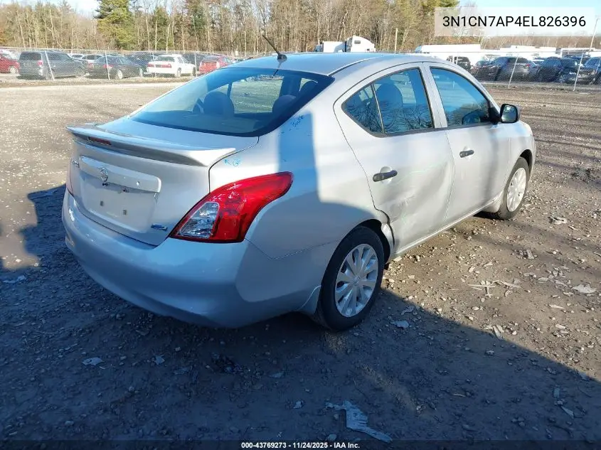 3N1CN7AP4EL826396 2014 Nissan Versa 1.6 S+