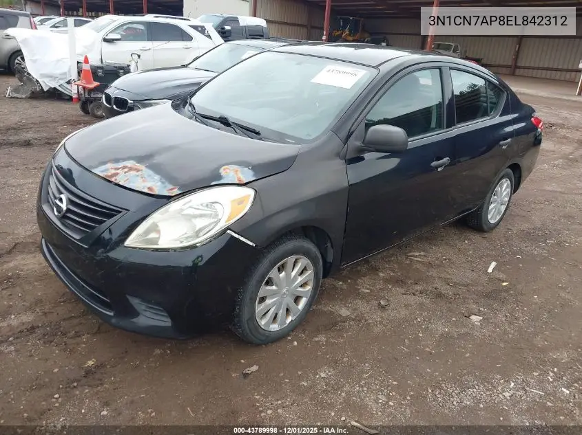 3N1CN7AP8EL842312 2014 Nissan Versa 1.6 S