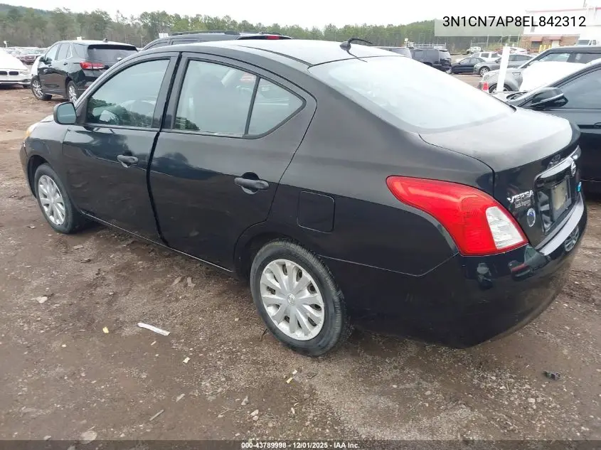 3N1CN7AP8EL842312 2014 Nissan Versa 1.6 S