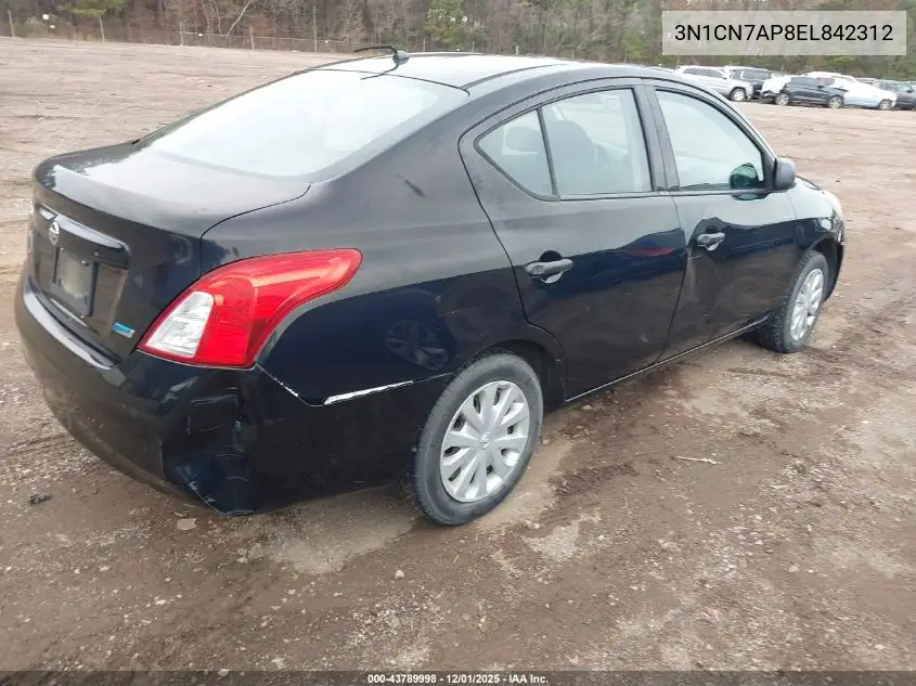 3N1CN7AP8EL842312 2014 Nissan Versa 1.6 S