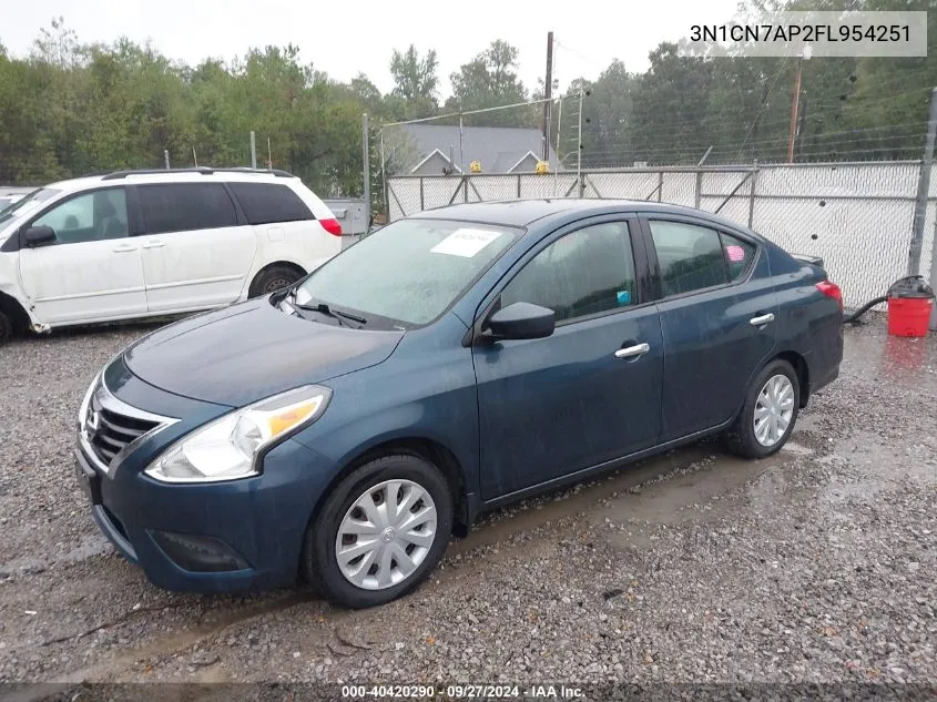 2015 Nissan Versa 1.6 Sv VIN: 3N1CN7AP2FL954251 Lot: 40420290