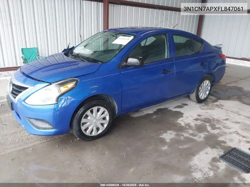 3N1CN7APXFL847061 2015 Nissan Versa 1.6 S+