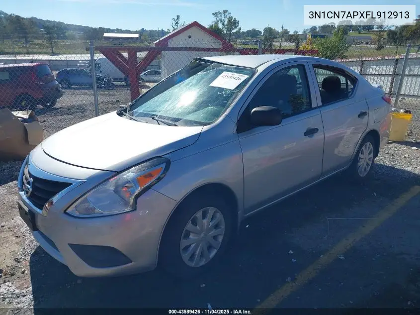 3N1CN7APXFL912913 2015 Nissan Versa 1.6 S+