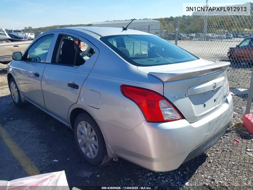 3N1CN7APXFL912913 2015 Nissan Versa 1.6 S+