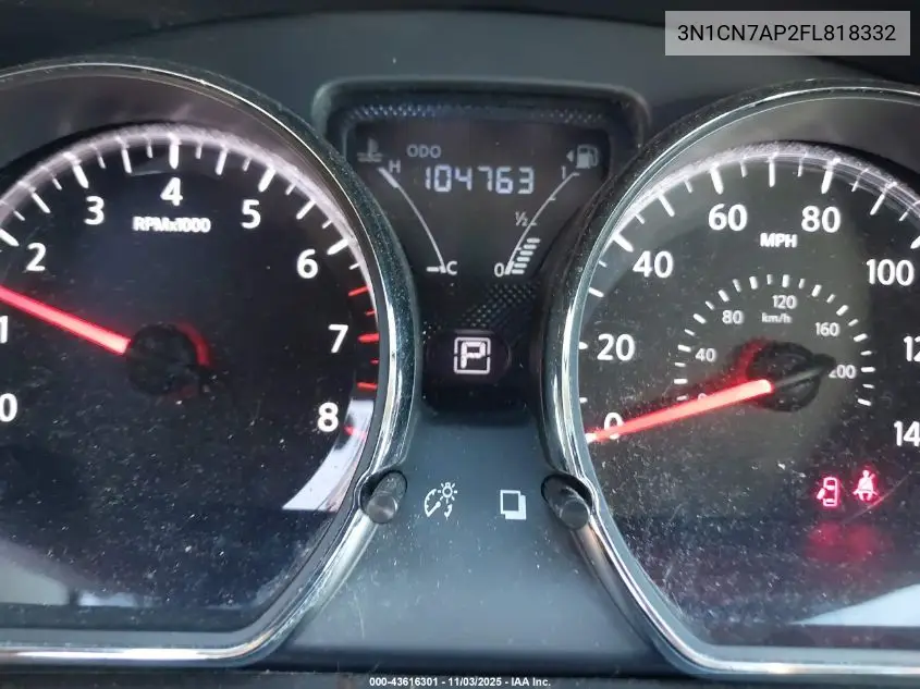 3N1CN7AP2FL818332 2015 Nissan Versa 1.6 Sv