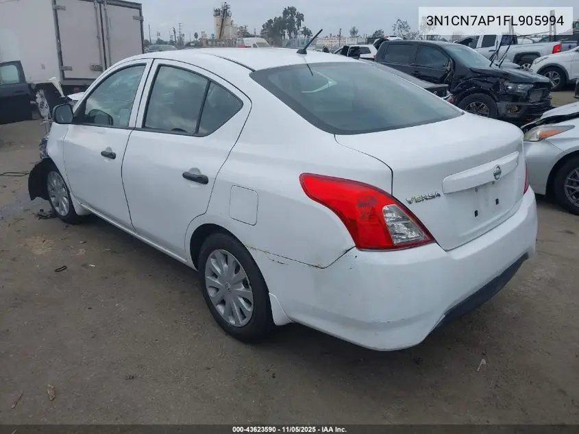 3N1CN7AP1FL905994 2015 Nissan Versa 1.6 S