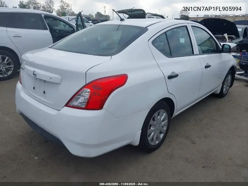 3N1CN7AP1FL905994 2015 Nissan Versa 1.6 S