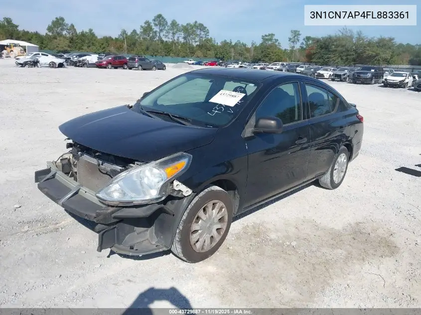3N1CN7AP4FL883361 2015 Nissan Versa 1.6 S+