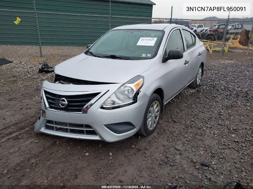 3N1CN7AP8FL950091 2015 Nissan Versa 1.6 S