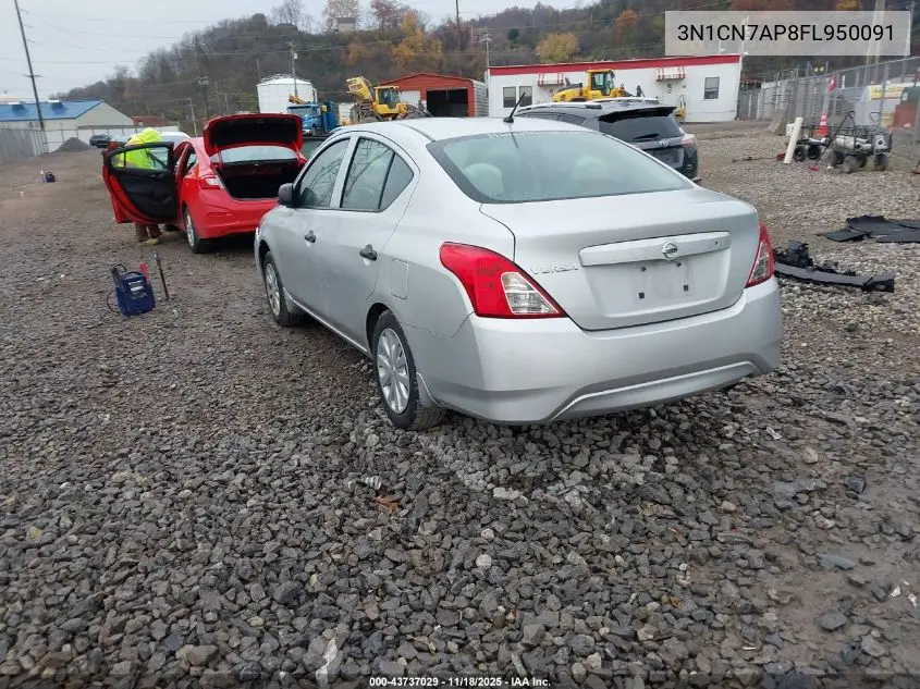 3N1CN7AP8FL950091 2015 Nissan Versa 1.6 S