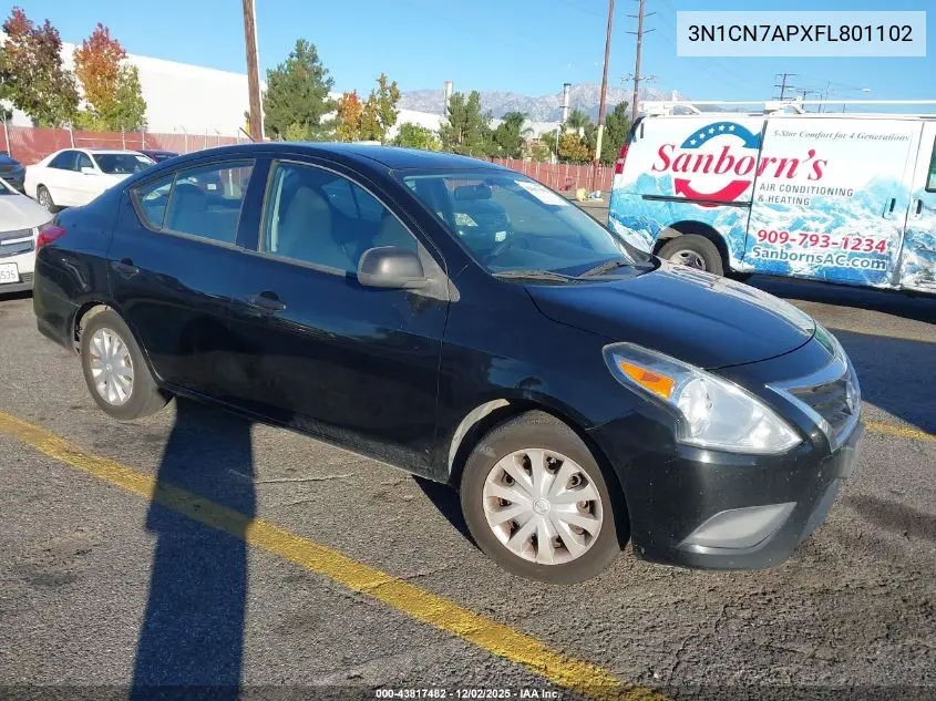 3N1CN7APXFL801102 2015 Nissan Versa 1.6 S