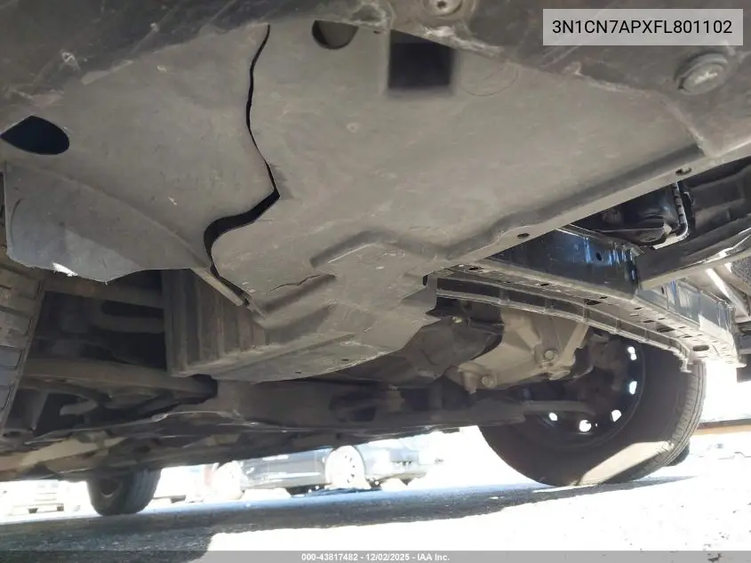 3N1CN7APXFL801102 2015 Nissan Versa 1.6 S