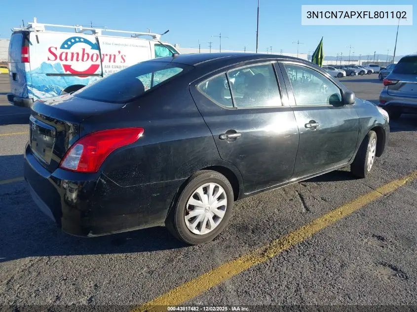3N1CN7APXFL801102 2015 Nissan Versa 1.6 S