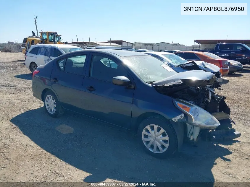 2016 Nissan Versa 1.6 S VIN: 3N1CN7AP8GL876950 Lot: 40459987