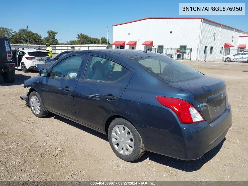 2016 Nissan Versa 1.6 S VIN: 3N1CN7AP8GL876950 Lot: 40459987