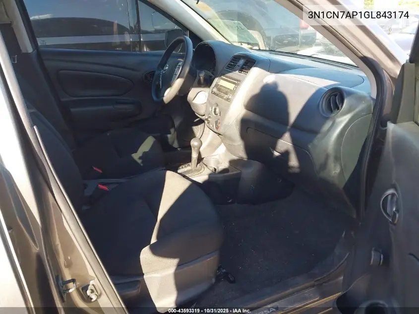3N1CN7AP1GL843174 2016 Nissan Versa 1.6 S+