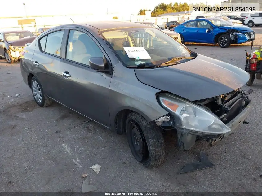 3N1CN7AP2GL854698 2016 Nissan Versa 1.6 S/1.6 S+/1.6 Sl/1.6 Sv