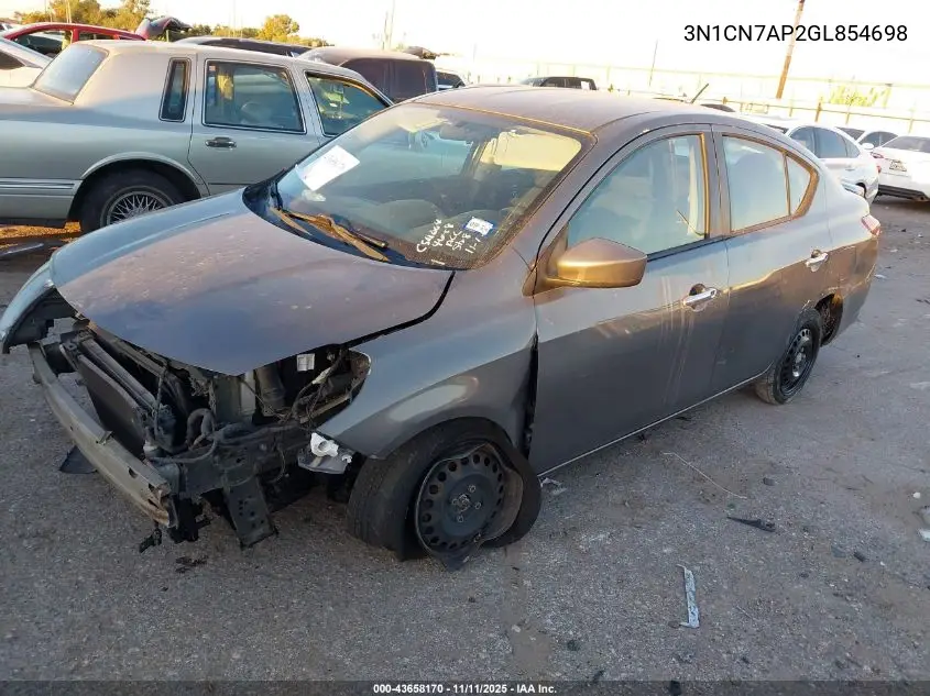 3N1CN7AP2GL854698 2016 Nissan Versa 1.6 S/1.6 S+/1.6 Sl/1.6 Sv