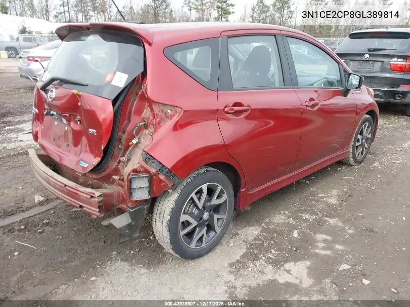 3N1CE2CP8GL389814 2016 Nissan Versa Note Sr