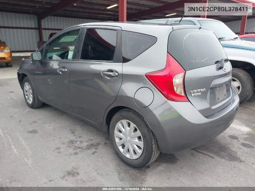 3N1CE2CP8GL378411 2016 Nissan Versa Note S (Sr)/S Plus/Sl/Sr/Sv