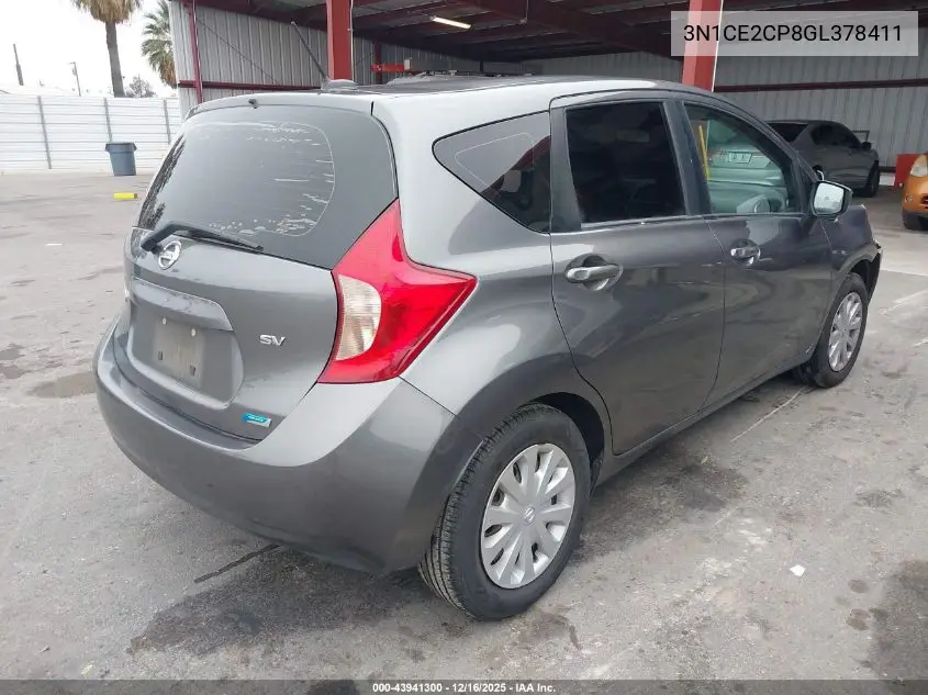 3N1CE2CP8GL378411 2016 Nissan Versa Note S (Sr)/S Plus/Sl/Sr/Sv