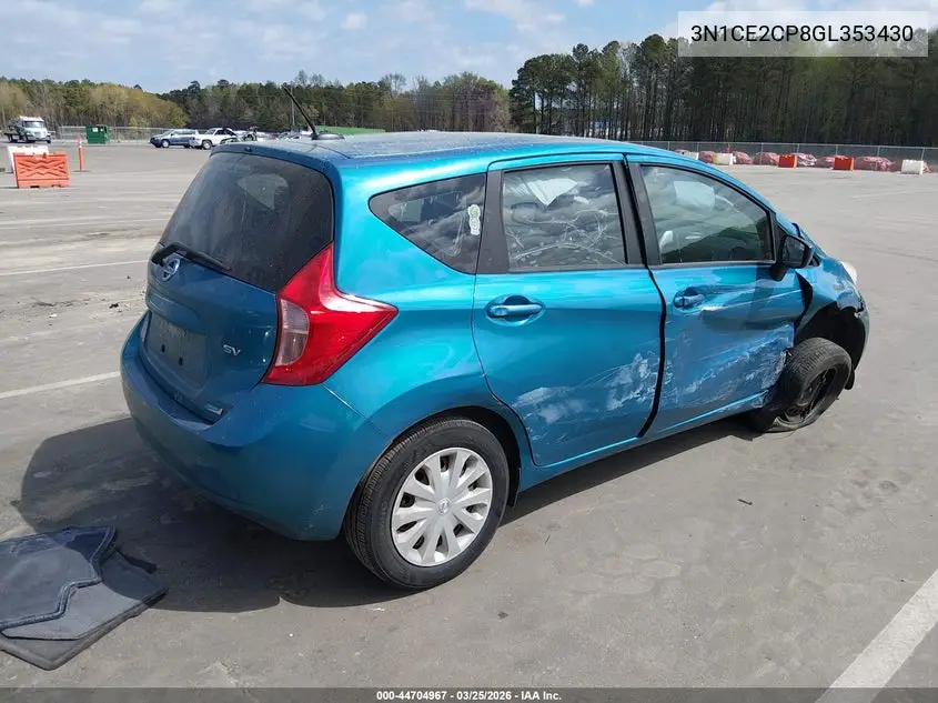 3N1CE2CP8GL353430 2016 Nissan Versa Note Sv