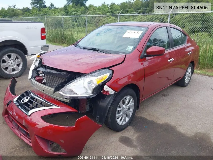 2017 Nissan Versa 1.6 Sv VIN: 3N1CN7AP5HL804606 Lot: 40124111