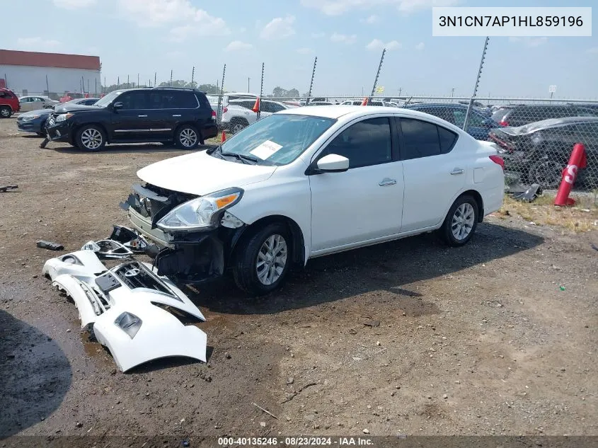 3N1CN7AP1HL859196 2017 Nissan Versa 1.6 Sv