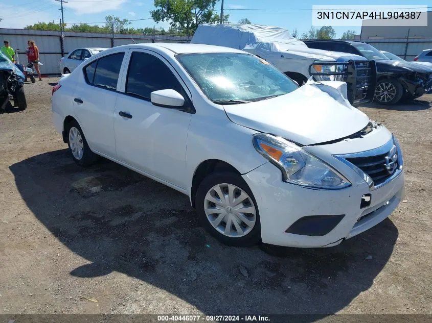 2017 Nissan Versa 1.6 S+ VIN: 3N1CN7AP4HL904387 Lot: 40446077