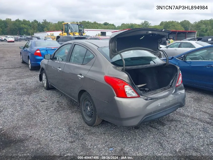 3N1CN7AP3HL894984 2017 Nissan Versa 1.6 Sv