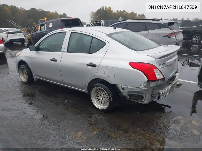 3N1CN7AP2HL847509 2017 Nissan Versa 1.6 S+