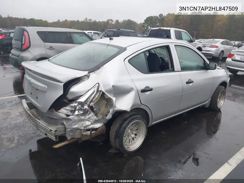 3N1CN7AP2HL847509 2017 Nissan Versa 1.6 S+