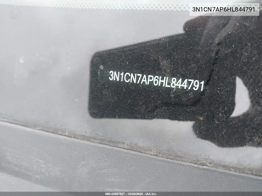 3N1CN7AP6HL844791 2017 Nissan Versa 1.6 Sv