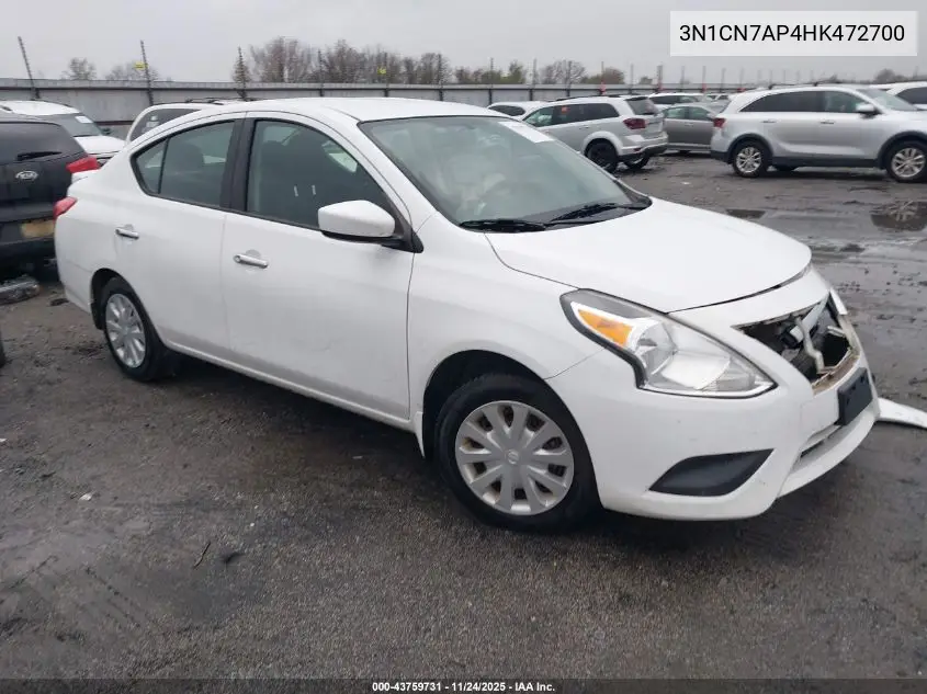 3N1CN7AP4HK472700 2017 Nissan Versa 1.6 Sv