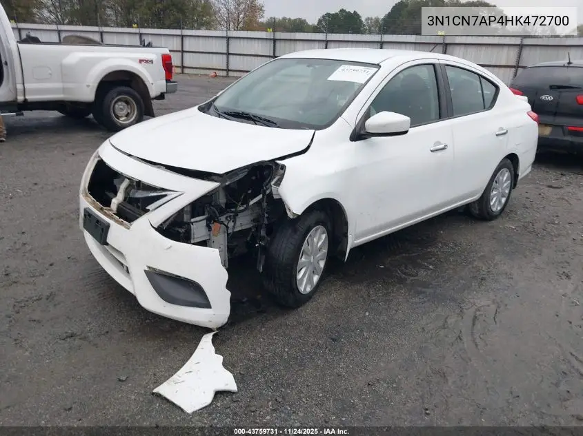 3N1CN7AP4HK472700 2017 Nissan Versa 1.6 Sv